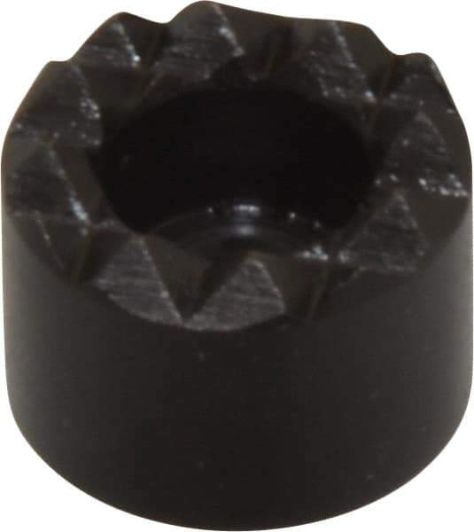 Fairlane - 1/2" Diam, 3/8" High, No. 8 C Bore SHCS, Counterbored, Fine Tooth Grade Diamond Serration Tooth Pattern, High Speed Steel, Round Positioning Gripper - Black Oxide Coated - Exact Tool & Supply