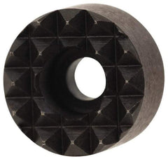 Fairlane - 5/8" Diam, 3/8" High, No. 8 C Bore SHCS, Counterbored, Fine Tooth Grade Diamond Serration Tooth Pattern, High Speed Steel, Round Positioning Gripper - Black Oxide Coated - Exact Tool & Supply