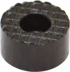 Fairlane - 5/8" Diam, 3/8" High, No. 8 C Bore SHCS, Counterbored, Extra Fine Tooth Grade Diamond Serration Tooth Pattern, High Speed Steel, Round Positioning Gripper - Black Oxide Coated - Exact Tool & Supply