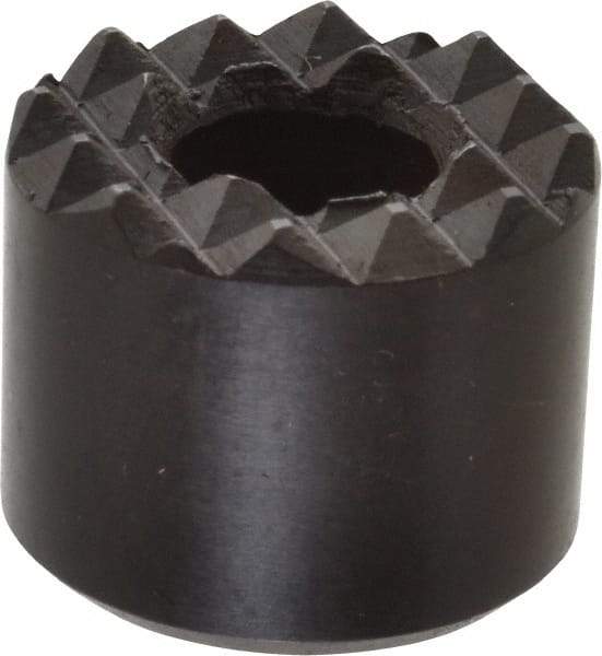 Fairlane - 5/8" Diam, 1/2" High, No. 8 C Bore SHCS, Counterbored, Fine Tooth Grade Diamond Serration Tooth Pattern, High Speed Steel, Round Positioning Gripper - Black Oxide Coated - Exact Tool & Supply