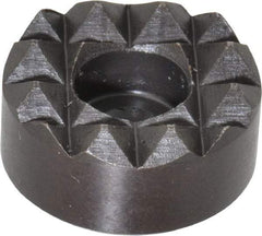 Fairlane - 3/4" Diam, 3/8" High, No. 10 C Bore SHCS, Counterbored, Coarse Tooth Grade Diamond Serration Tooth Pattern, High Speed Steel, Round Positioning Gripper - Black Oxide Coated - Exact Tool & Supply