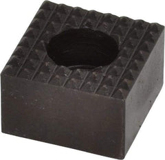 Fairlane - 3/4" Square, 1/2" High, 1/4 C Bore SHCS Size, Extra Fine Tooth Grade, Diamond Serration, High Speed Steel, Square Positioning Gripper - 0.03 x 45A° Chamfer, 5/16" Counterbore Depth, Black Oxide Finish - Exact Tool & Supply
