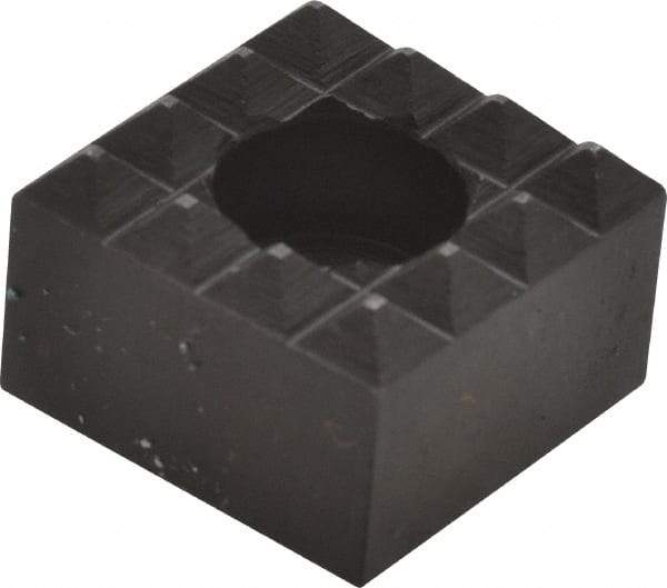 Fairlane - 3/4" Square, 1/2" High, 1/4 C Bore SHCS Size, Coarse Tooth Grade, Diamond Serration, High Speed Steel, Square Positioning Gripper - 0.03 x 45A° Chamfer, 5/16" Counterbore Depth, Black Oxide Finish - Exact Tool & Supply