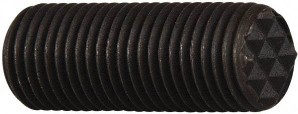 Fairlane - Serrated Tooth, 3/8-24, 1/8" Internal Hex, 1" Thread Length, Black Oxide Finish, Fully Threaded, Adjustable Positioning Gripper - Extra Fine Tooth Grade - Exact Tool & Supply