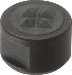 Fairlane - 10-32 Thread, 1/2" Diam, 3/8" High, Threaded, 4-Point Tooth Grade Diamond Serration Tooth Pattern, Carbide Tipped, Round Positioning Gripper - 3/16" Flat Width, Uncoated - Exact Tool & Supply