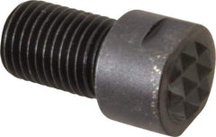 Fairlane - Serrated Tooth, 3/8-24, 1/8" Internal Hex, 9/16" Shank Length, 9/16" Thread Length, Black Oxide Finish, Round Head, Adjustable Positioning Gripper - 3/8" Pad Diam, 1/2" Hex, 0.15" Head Height, Fine Tooth Grade - Exact Tool & Supply