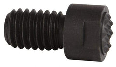 Fairlane - Serrated Tooth, 3/8-16, 1/8" Internal Hex, 9/16" Shank Length, 9/16" Thread Length, Black Oxide Finish, Round Head, Adjustable Positioning Gripper - 3/8" Pad Diam, 1/2" Hex, 0.15" Head Height, Extra Fine Tooth Grade - Exact Tool & Supply