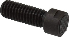 Fairlane - Serrated Tooth, 3/8-16, 1/8" Internal Hex, 1" Shank Length, 1" Thread Length, Black Oxide Finish, Round Head, Adjustable Positioning Gripper - 3/8" Pad Diam, 1/2" Hex, 0.15" Head Height, Extra Fine Tooth Grade - Exact Tool & Supply