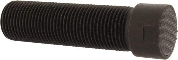 Fairlane - Serrated Tooth, 3/4-16, 5/16" Internal Hex, 2-1/2" Shank Length, 2-1/2" Thread Length, Black Oxide Finish, Round Head, Adjustable Positioning Gripper - 3/4" Pad Diam, 7/8" Hex, 1/4" Head Height, Fine Tooth Grade - Exact Tool & Supply