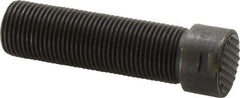 Fairlane - Serrated Tooth, 3/4-16, 5/16" Internal Hex, 2-1/2" Shank Length, 2-1/2" Thread Length, Black Oxide Finish, Round Head, Adjustable Positioning Gripper - 3/4" Pad Diam, 7/8" Hex, 1/4" Head Height, Extra Fine Tooth Grade - Exact Tool & Supply