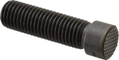 Fairlane - Serrated Tooth, 3/4-10, 5/16" Internal Hex, 2-1/2" Shank Length, 2-1/2" Thread Length, Black Oxide Finish, Round Head, Adjustable Positioning Gripper - 3/4" Pad Diam, 7/8" Hex, 1/4" Head Height, Extra Fine Tooth Grade - Exact Tool & Supply