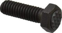 Fairlane - Serrated Tooth, 5/16-18, 1" Shank Length, 1" Thread Length, Black Oxide Finish, Hex Head, Adjustable Positioning Gripper - 3/8" Pad Diam, 1/2" Hex, 1/4" Head Height, Extra Fine Tooth Grade - Exact Tool & Supply