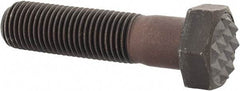 Fairlane - Serrated Tooth, 3/8-24, 1-1/2" Shank Length, 1-1/8" Thread Length, Black Oxide Finish, Hex Head, Adjustable Positioning Gripper - 1/2" Pad Diam, 9/16" Hex, 9/32" Head Height, Fine Tooth Grade - Exact Tool & Supply