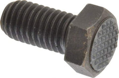 Fairlane - Serrated Tooth, 1/2-13, 1" Shank Length, 1" Thread Length, Black Oxide Finish, Hex Head, Adjustable Positioning Gripper - 5/8" Pad Diam, 3/4" Hex, 23/64" Head Height, Extra Fine Tooth Grade - Exact Tool & Supply