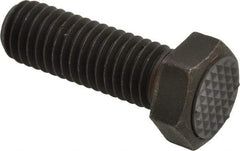 Fairlane - Serrated Tooth, 1/2-13, 1-1/2" Shank Length, 1-1/2" Thread Length, Black Oxide Finish, Hex Head, Adjustable Positioning Gripper - 5/8" Pad Diam, 3/4" Hex, 23/64" Head Height, Extra Fine Tooth Grade - Exact Tool & Supply