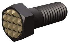 Fairlane - Serrated Tooth, 5/16-24, 1" Shank Length, 1" Thread Length, Black Oxide Finish, Hex Head, Adjustable Positioning Gripper - 3/8" Pad Diam, 1/2" Hex, 1/4" Head Height, Extra Fine Tooth Grade - Exact Tool & Supply