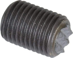 Fairlane - Serrated Tooth, 3/8-24, 3/16" Internal Hex, 1/2" Thread Length, Black Oxide Finish, Fully Threaded, Adjustable Positioning Gripper - 1/4" Pad Diam, Extra Fine Tooth Grade - Exact Tool & Supply