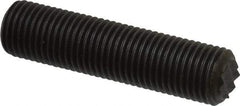 Fairlane - Serrated Tooth, 3/8-24, 3/16" Internal Hex, 1-1/2" Thread Length, Black Oxide Finish, Fully Threaded, Adjustable Positioning Gripper - 1/4" Pad Diam, Extra Fine Tooth Grade - Exact Tool & Supply