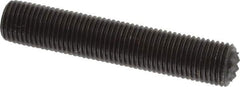 Fairlane - Serrated Tooth, 3/8-24, 3/16" Internal Hex, 2" Thread Length, Black Oxide Finish, Fully Threaded, Adjustable Positioning Gripper - 1/4" Pad Diam, Extra Fine Tooth Grade - Exact Tool & Supply