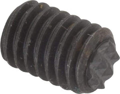 Fairlane - Serrated Tooth, 3/8-16, 3/16" Internal Hex, 1/2" Thread Length, Black Oxide Finish, Fully Threaded, Adjustable Positioning Gripper - 1/4" Pad Diam, Extra Fine Tooth Grade - Exact Tool & Supply