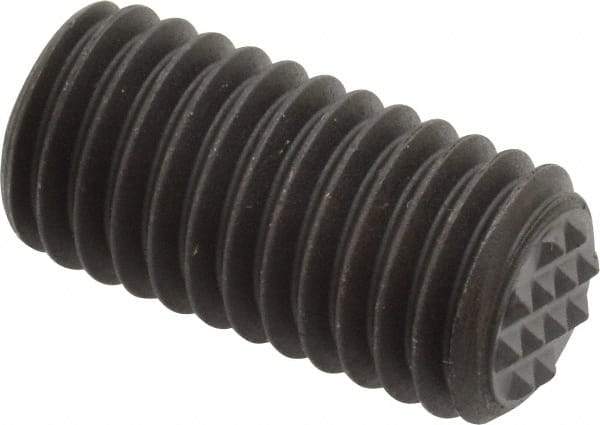Fairlane - Serrated Tooth, 1/2-13, 1/4" Internal Hex, 1" Thread Length, Black Oxide Finish, Fully Threaded, Adjustable Positioning Gripper - 3/8" Pad Diam, Extra Fine Tooth Grade - Exact Tool & Supply