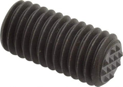 Fairlane - Serrated Tooth, 1/2-13, 1/4" Internal Hex, 1" Thread Length, Black Oxide Finish, Fully Threaded, Adjustable Positioning Gripper - 3/8" Pad Diam, Extra Fine Tooth Grade - Exact Tool & Supply