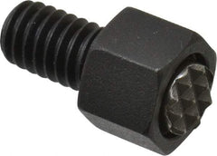 Fairlane - 5/16-18, 1/2" Thread Length, 5/16" Ball Diam, Serrated Ball Pad Surface, Alloy Steel, Black Oxide, Hex Head, Swivel Action Gripper Assemblies - 7/16" Head Height, 1/2" Hex, 5/16" Contact Diam, High Speed Steel Ball - Exact Tool & Supply