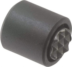 Fairlane - 10-32, 5/32" Thread Length, 5/16" Ball Diam, Serrated Ball Pad Surface, Alloy Steel, Black Oxide, Base, Swivel Action Gripper Assemblies - 1/2" Diam, 5/32" Deep Thread, 5/16" Contact Diam, 9/16" Overall Height, High Speed Steel Ball - Exact Tool & Supply