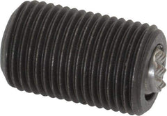 Fairlane - 5/8-18, 1" Thread Length, 3/8" Ball Diam, Serrated Ball Pad Surface, Alloy Steel, Black Oxide, Threaded, Swivel Action Gripper Assemblies - 5/16" Contact Diam, High Speed Steel Ball - Exact Tool & Supply