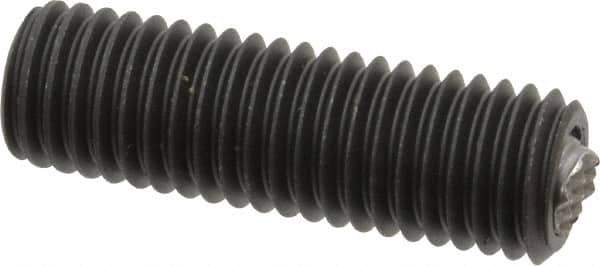 Fairlane - 5/8-11, 2" Thread Length, 3/8" Ball Diam, Serrated Ball Pad Surface, Alloy Steel, Black Oxide, Threaded, Swivel Action Gripper Assemblies - 5/16" Contact Diam, High Speed Steel Ball - Exact Tool & Supply