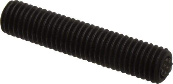 Fairlane - 5/8-11, 3" Thread Length, 3/8" Ball Diam, Serrated Ball Pad Surface, Alloy Steel, Black Oxide, Threaded, Swivel Action Gripper Assemblies - 5/16" Contact Diam, High Speed Steel Ball - Exact Tool & Supply