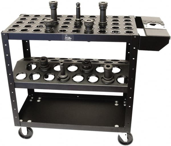 Big Bear Enterprises - 50 Tool Capacity, Taper Econo Kart CNC Tool Cart Optional Second Shelf - Exact Tool & Supply