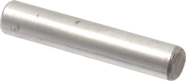 Value Collection - 3/16" Diam x 1" Pin Length Alloy Steel Oversized Dowel Pin - C 50-58 Hardness, 7,200 Lb Breaking Strength, 1 Beveled & 1 Rounded End - Exact Tool & Supply