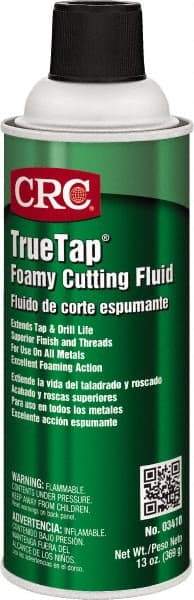 CRC - TrueTap Foamy, 16 oz Aerosol Cutting & Tapping Fluid - Straight Oil, For Drilling, Reaming, Sawing, Shearing, Threading, Turning - Exact Tool & Supply