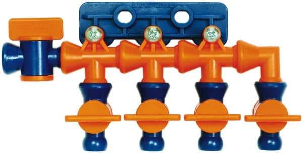 Loc-Line - 1/4" Hose Inside Diam, Coolant Hose Manifold - For Use with Loc-Line Modular Hose System and Shields, 6 Pieces - Exact Tool & Supply