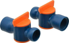 Loc-Line - 2 Piece, 1/2" ID Coolant Hose Valve Pack - Female to Male Connection, Acetal Copolymer Body, 1/2 NPT, Use with Loc-Line Modular Hose Systems - Exact Tool & Supply