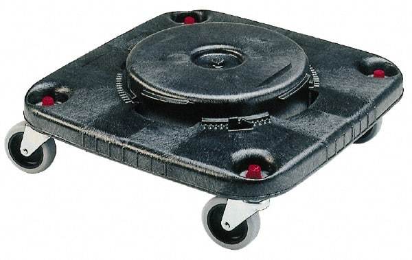 Rubbermaid - Square Polyethylene Trash Can Dolly - Compatible with 40 Gal Containers, 6-1/4" High x 17-1/4" Wide x 17-1/4" Long, Compatible with Brute 3526, 3536 - Exact Tool & Supply
