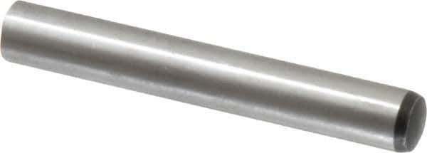 Value Collection - 10mm Diam x 70mm Pin Length Alloy Steel Standard Dowel Pin - C 58-62 Hardness, 37,100 Lb Breaking Strength, 1 Rounded End - Exact Tool & Supply