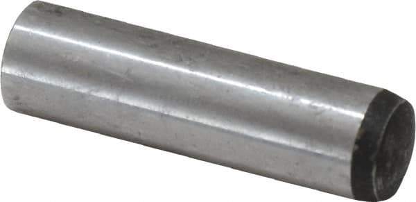 Value Collection - 12mm Diam x 45mm Pin Length Alloy Steel Standard Dowel Pin - C 58-62 Hardness, 53,400 Lb Breaking Strength, 1 Rounded End - Exact Tool & Supply