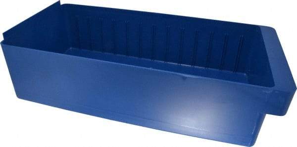 Quantum Storage - 28 Lb. Load Capacity, 17-5/8" Deep, Blue High-Impact Polystyrene Drawer Bin - 4-5/8" High x 8-3/8" Wide x 17-5/8" Long - Exact Tool & Supply