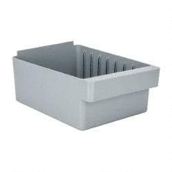 Quantum Storage - 28 Lb. Load Capacity, 11-5/8" Deep, Gray High-Impact Polystyrene Drawer Bin - 4-5/8" High x 8-3/8" Wide x 11-5/8" Long - Exact Tool & Supply