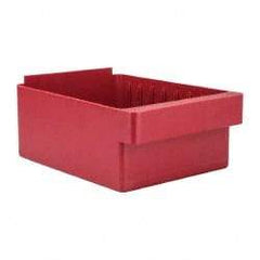 Quantum Storage - 28 Lb. Load Capacity, 11-5/8" Deep, Red High-Impact Polystyrene Drawer Bin - 4-5/8" High x 8-3/8" Wide x 11-5/8" Long - Exact Tool & Supply