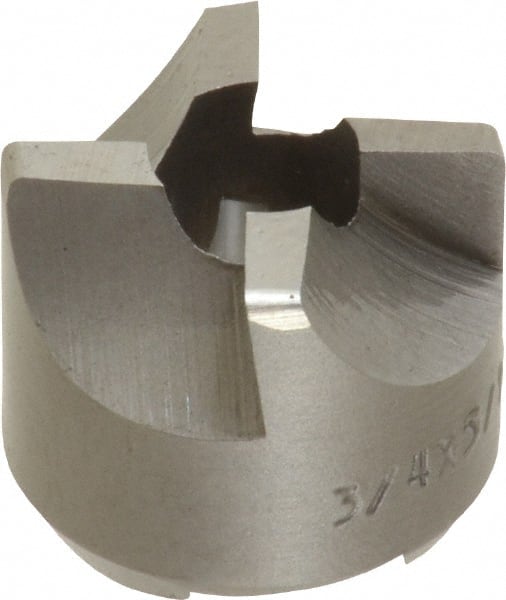 Made in USA - 4 Flutes, 3/4" Diam, 5/16" Pilot Hole Diam, High Speed Steel Reverse Counterbore - Exact Tool & Supply