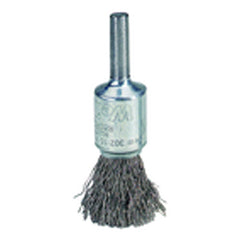 4″ Diameter - Crimped Steel Wire Stem Mounted Brush - Exact Tool & Supply