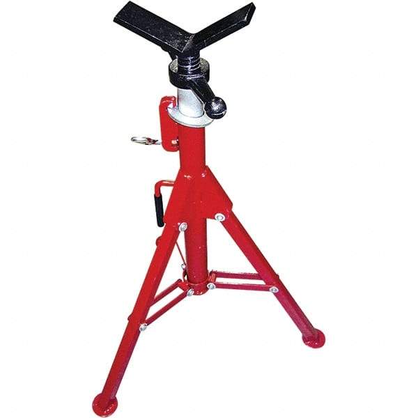Rothenberger - 1/2" to 8" Pipe Capacity, Portable Folding Vee-Head Stand - 27" to 50" High, 2,500 Lb Capacity - Exact Tool & Supply