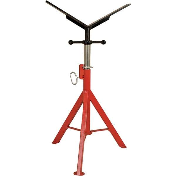 Rothenberger - 1/2" to 16" Pipe Capacity, Portable Folding Vee-Head Stand - 27" to 50" High, 2,500 Lb Capacity - Exact Tool & Supply