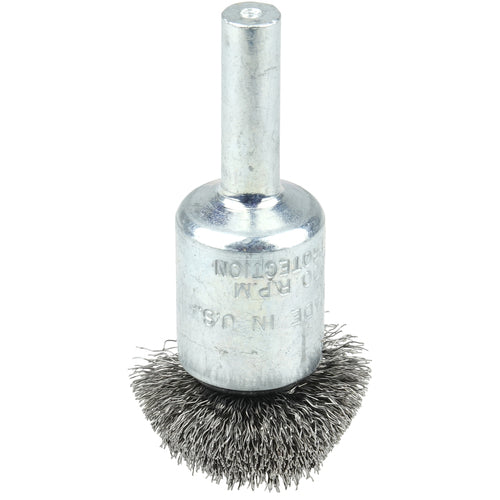 1″ Circular Flared Crimped Wire End Brush, .008″ Steel Fill - Exact Tool & Supply
