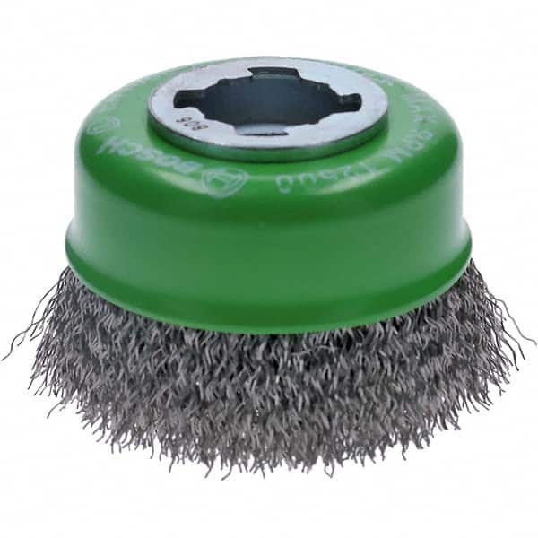 Bosch - 3" Diam 0.012" X-LOCK Carbon Steel Fill Cup Brush - Exact Tool & Supply