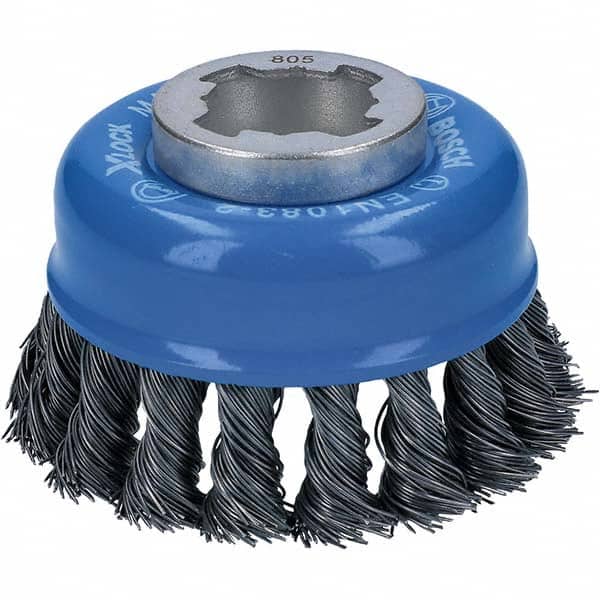 Bosch - 3" Diam 0.012" X-LOCK Carbon Steel Fill Cup Brush - Exact Tool & Supply