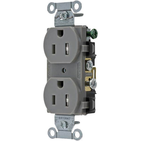 Bryant Electric - Straight Blade Receptacles Receptacle Type: Duplex Receptacle Grade: Commercial - Exact Tool & Supply